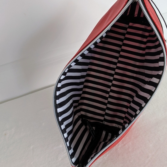 marc tetro Westie Large Zip Top Cosmetic Case Pouch Bag PVC Saffiano Red NWT - Picture 12 of 14